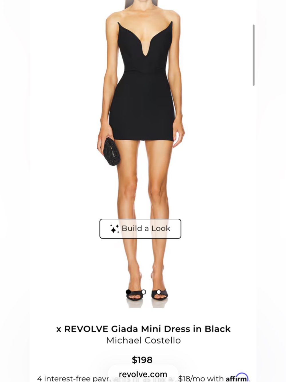 Michael Costello Black Giada Mini Dress